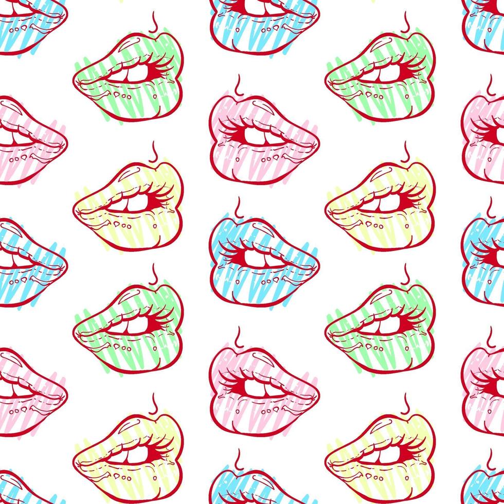 kleurrijke lippen naadloze patroon vectorillustratie vector