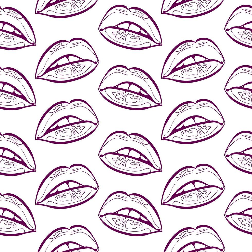 overzicht lippen naadloze patroon vector