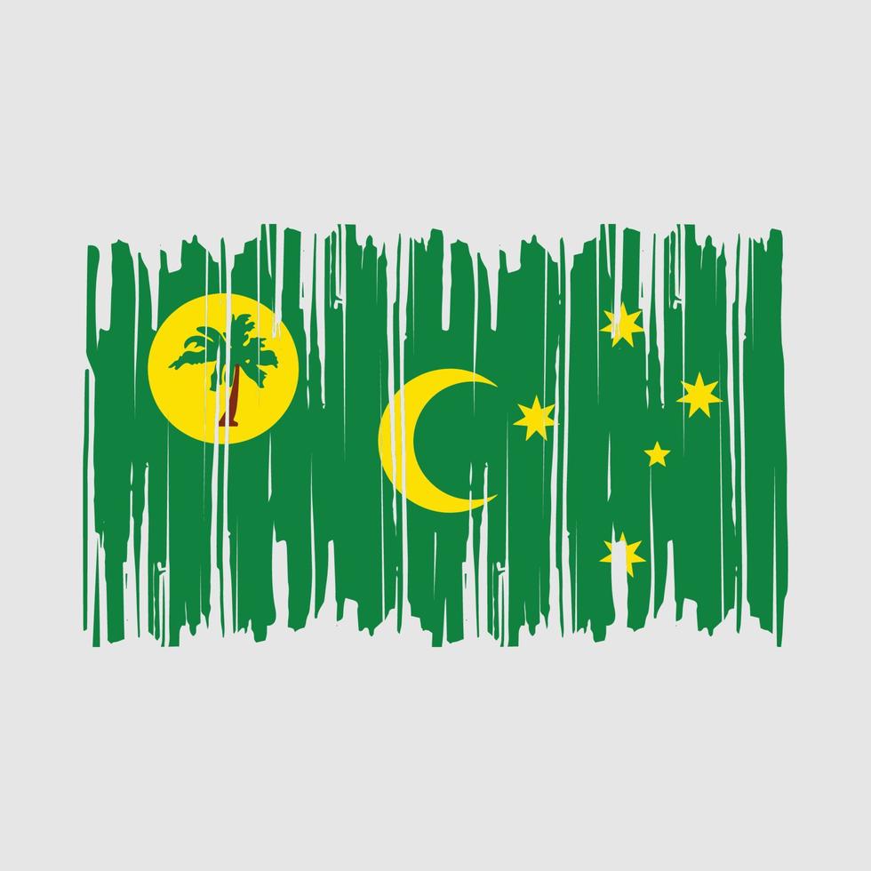 cocos eilanden vlag borstel vector illustratie