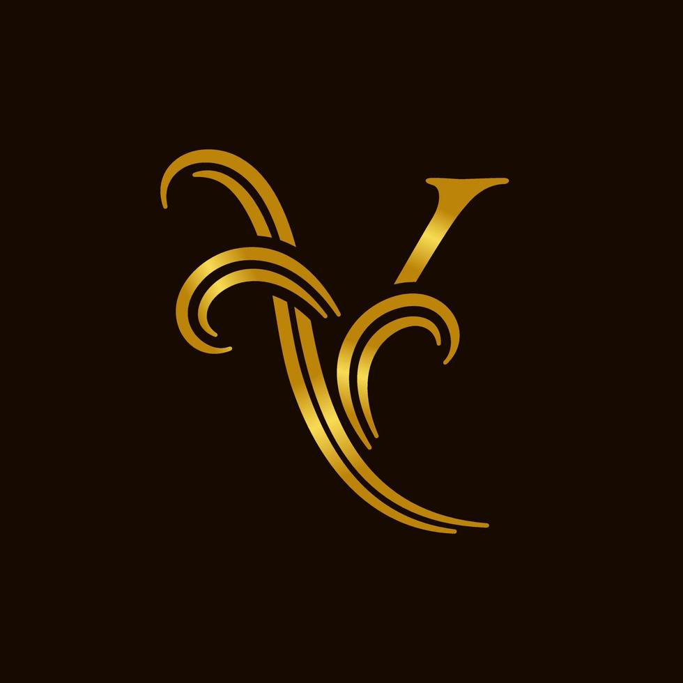 luxe eerste y logo vector