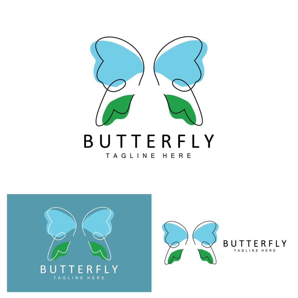 vlinder logo, dier ontwerp met mooi Vleugels, decoratief dieren, Product merken vector