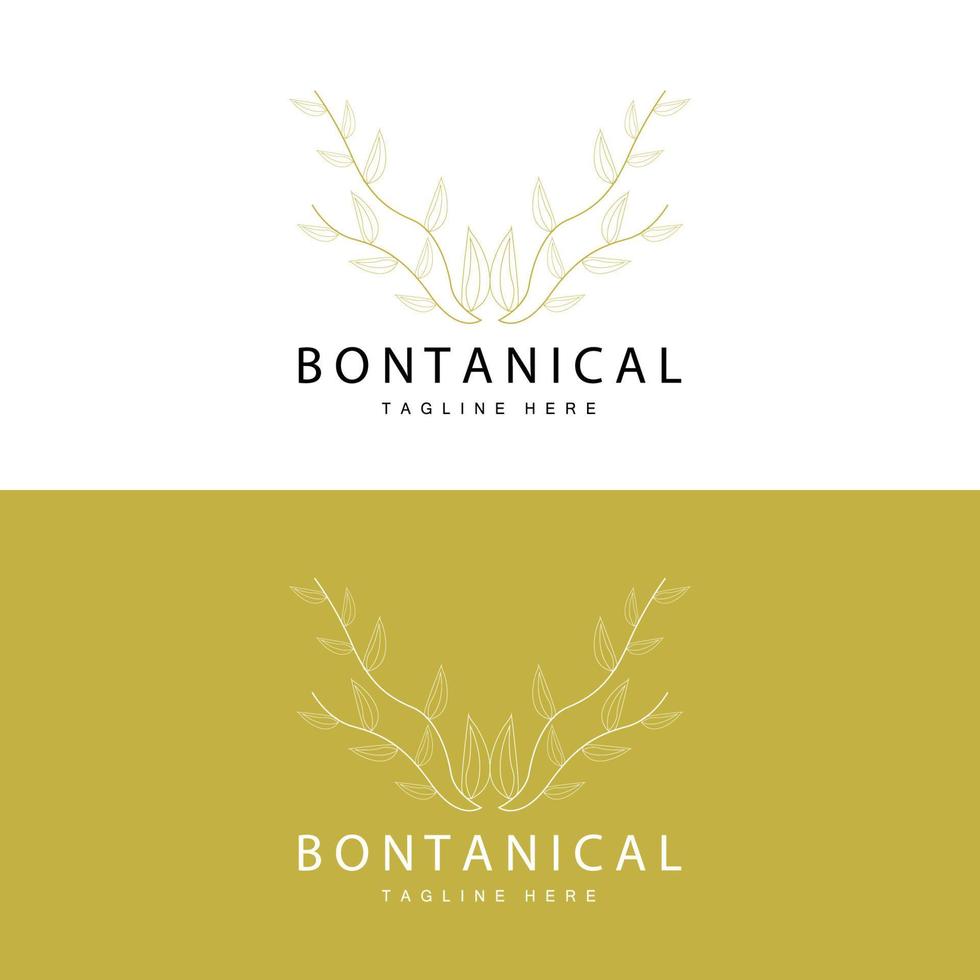 botanisch logo, natuur fabriek ontwerp, bloem fabriek icoon vector met lijn model-