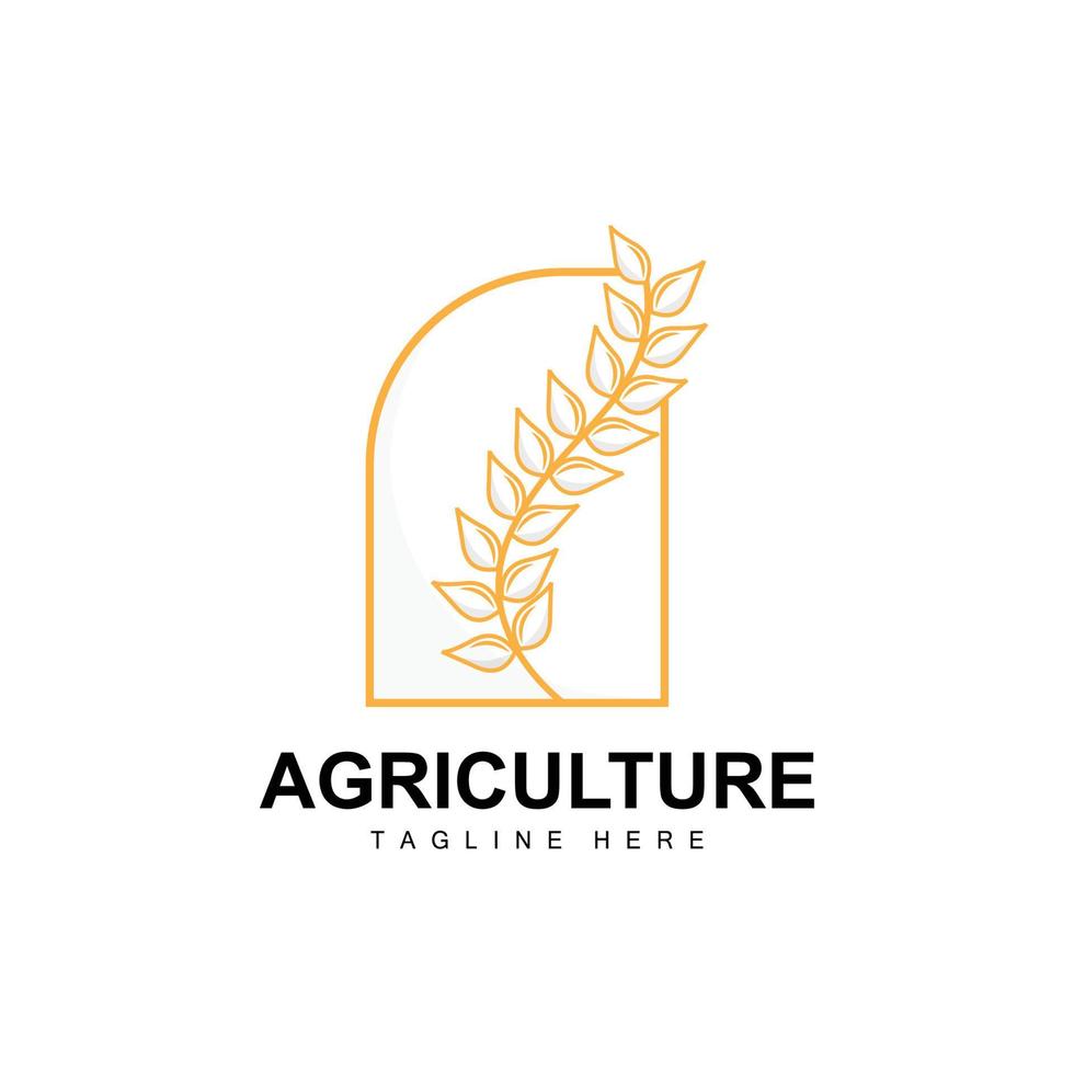 rijst- logo, landbouw ontwerp, vector tarwe rijst- icoon sjabloon illustratie