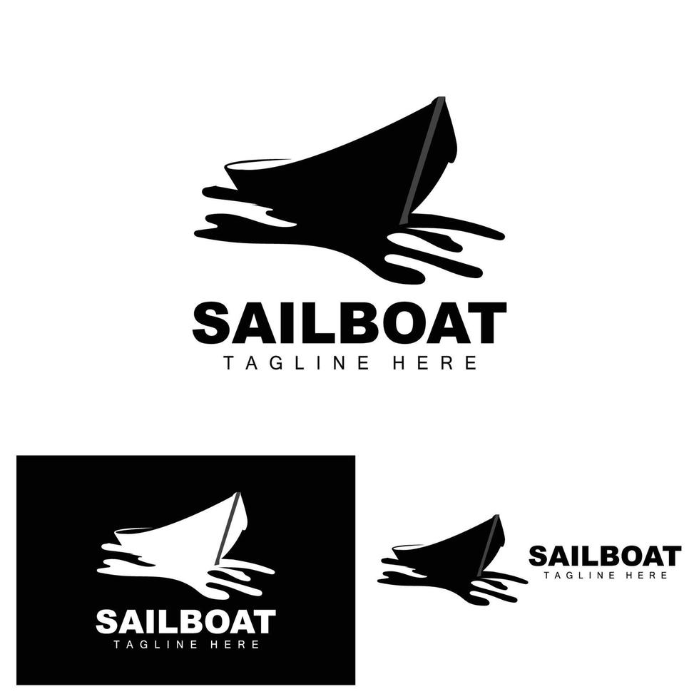 zeilboot embleem, traditioneel Aziatisch boot vector, meer oceaan icoon ontwerp, visvangst boot vector