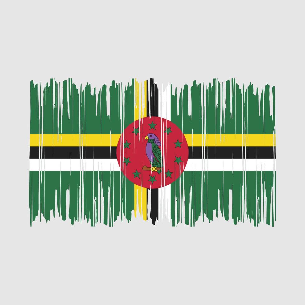 Dominica vlag borstel vector