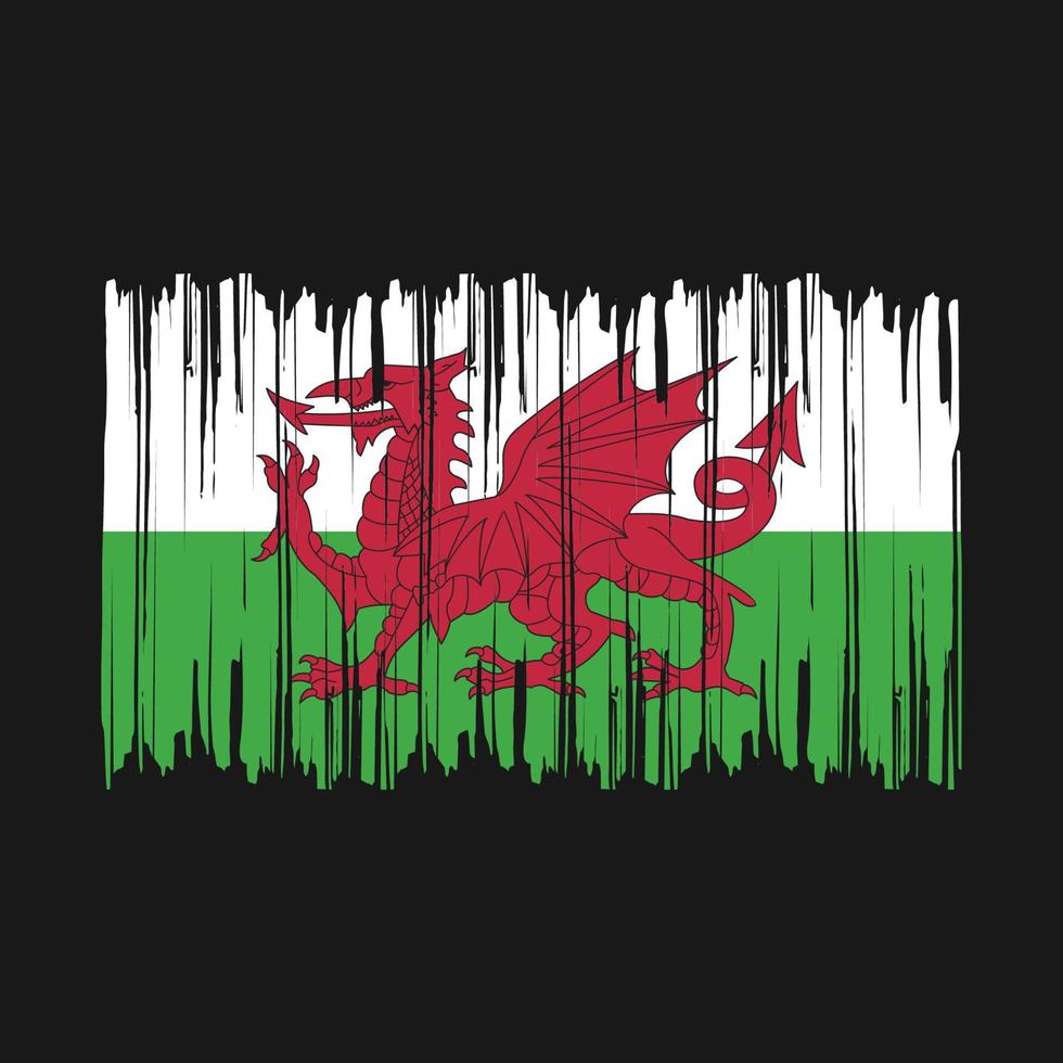 Wales vlag borstel vector