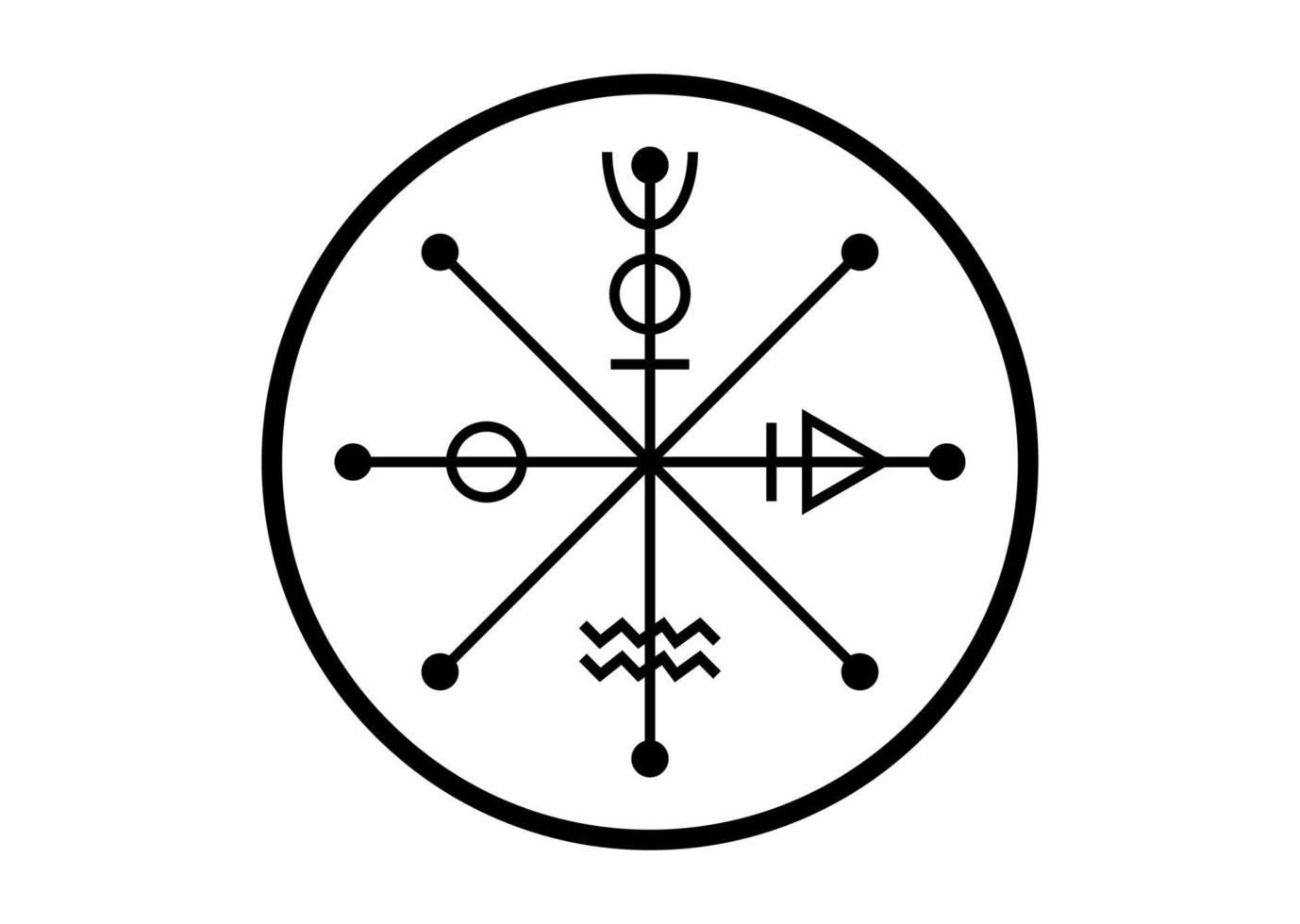 de wiel van geluk tarot symbool, wereldwijd oude teken, de fiets van leven, magisch heks talisman Lucky charme, zwart tatoeëren icoon van heilig geometrie geïsoleerd Aan wit achtergrond vector