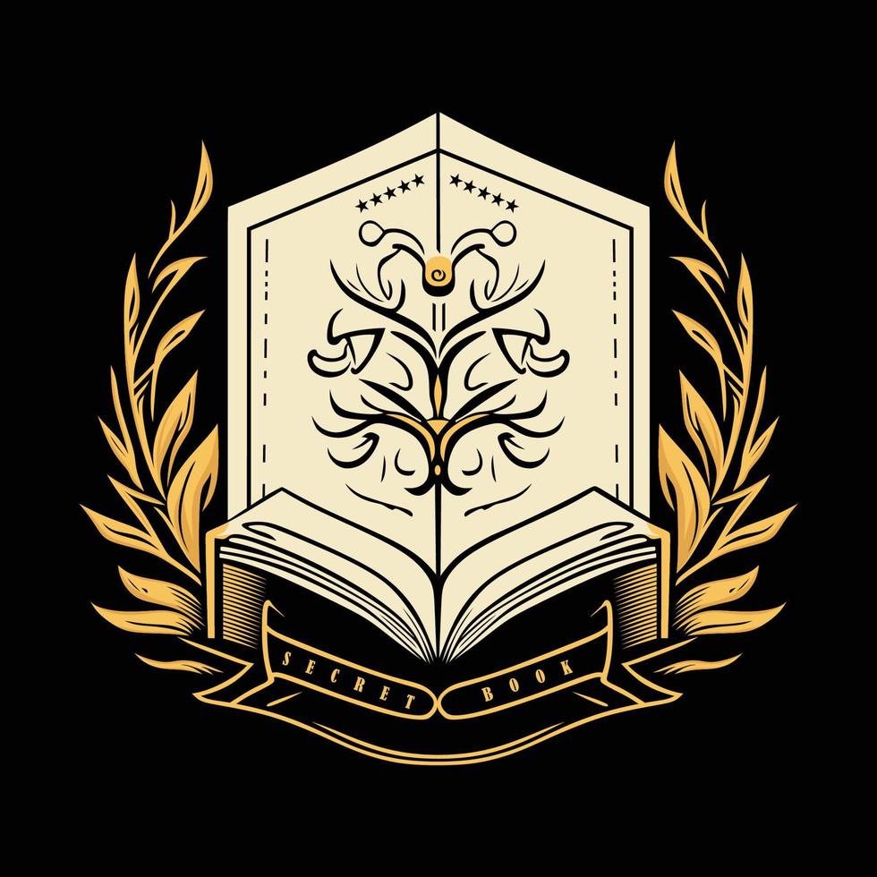 minimalistische boek wijnoogst logo vector