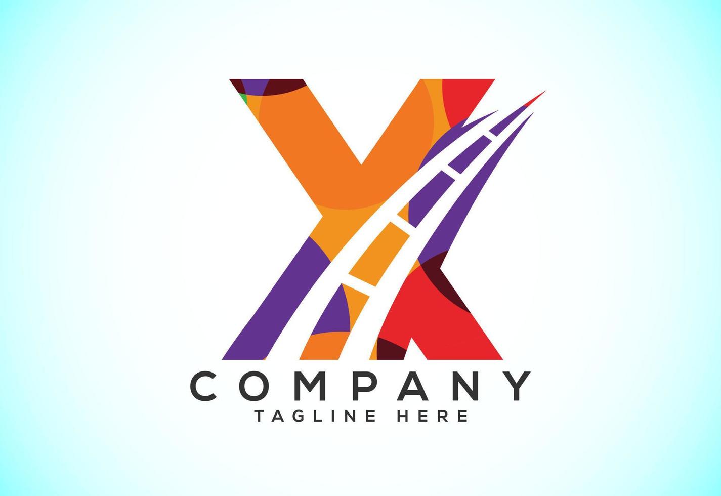 brief X met weg logo zingen. veelhoekige stijl logo voor snelweg onderhoud en bouw. vector