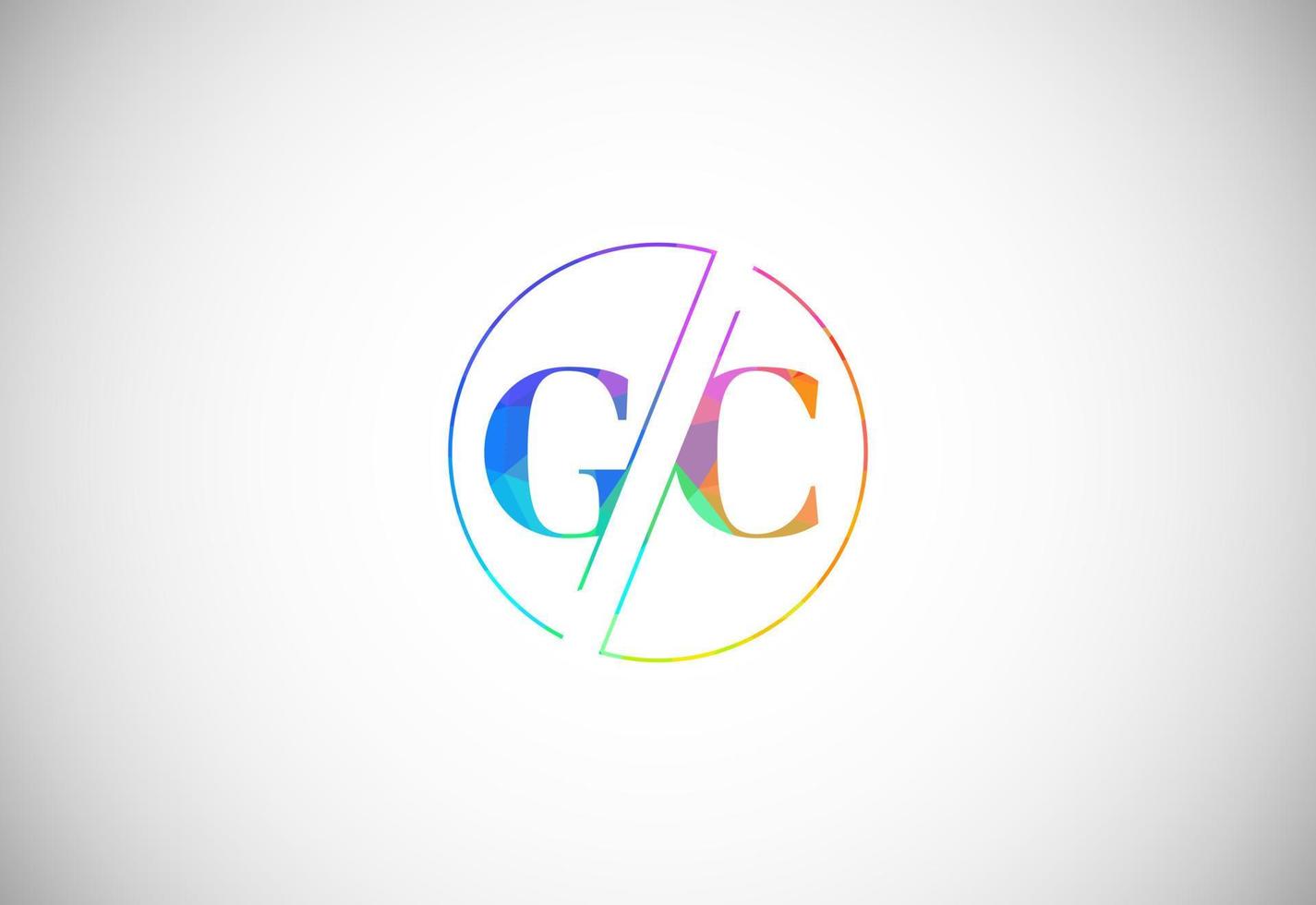 brief g c laag poly logo ontwerp vector sjabloon. grafisch alfabet symbool voor zakelijke bedrijf identiteit