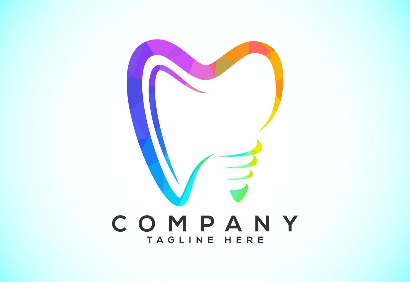 veelhoekige tand tandheelkundig logo. laag poly stijl tandheelkundig kliniek logo vector illustratie.