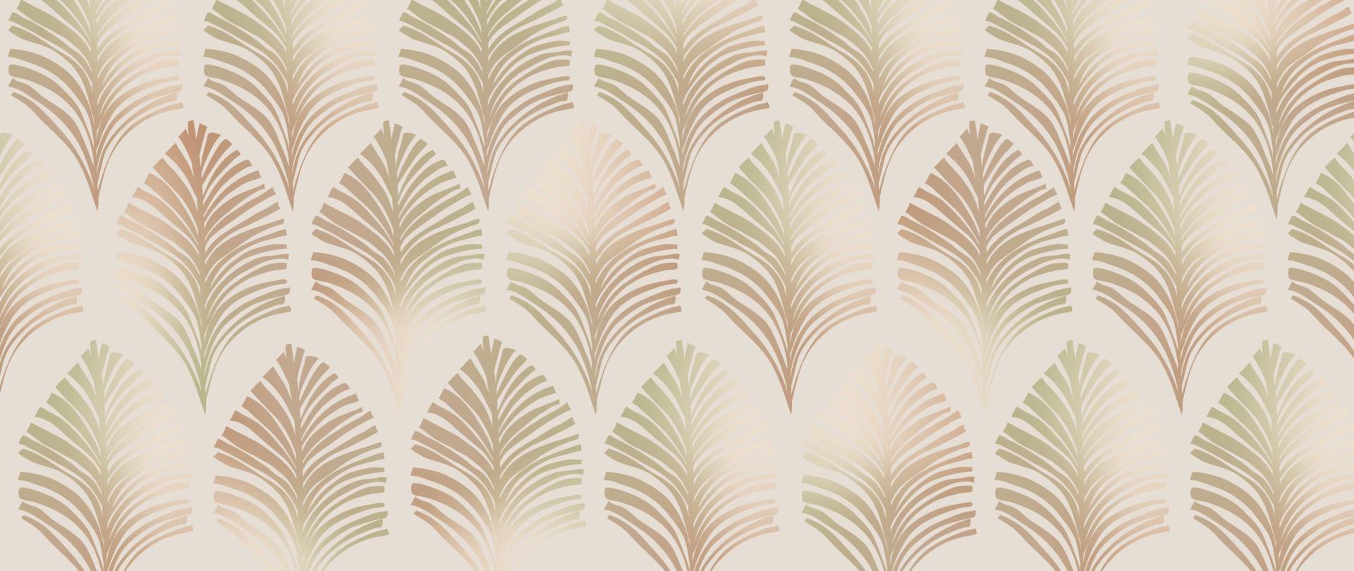 tropisch bladeren achtergrond vector. abstract oerwoud palm blad, hand- getrokken gebladerte ontwerp in minimalistische helling aarde toon kleur stijl. ontwerp voor kleding stof, afdrukken, omslag, banier, decoratie, behang. vector