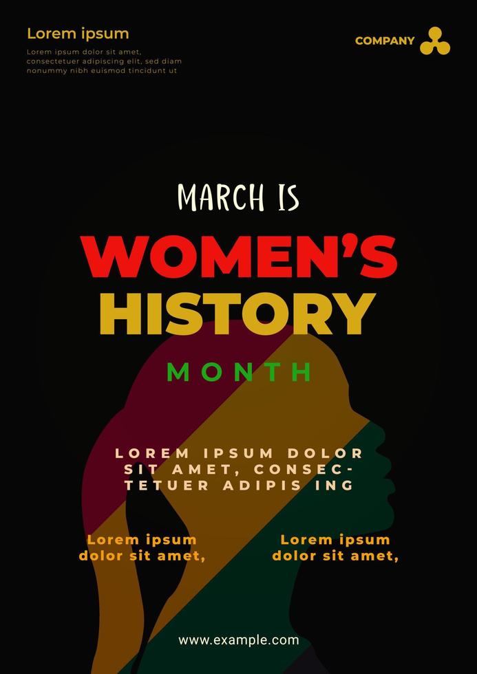 vrouwen geschiedenis maand. vrouwen dag viering poster ontwerp Aan maart 8e. vector