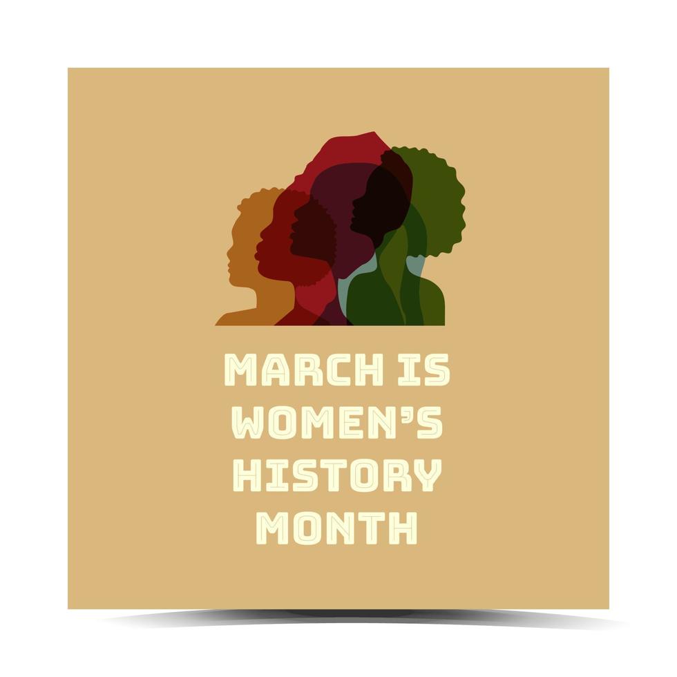 vrouwen geschiedenis maand. vrouwen dag viering achtergrond ontwerp Aan maart. sociaal media post Sjablonen vector