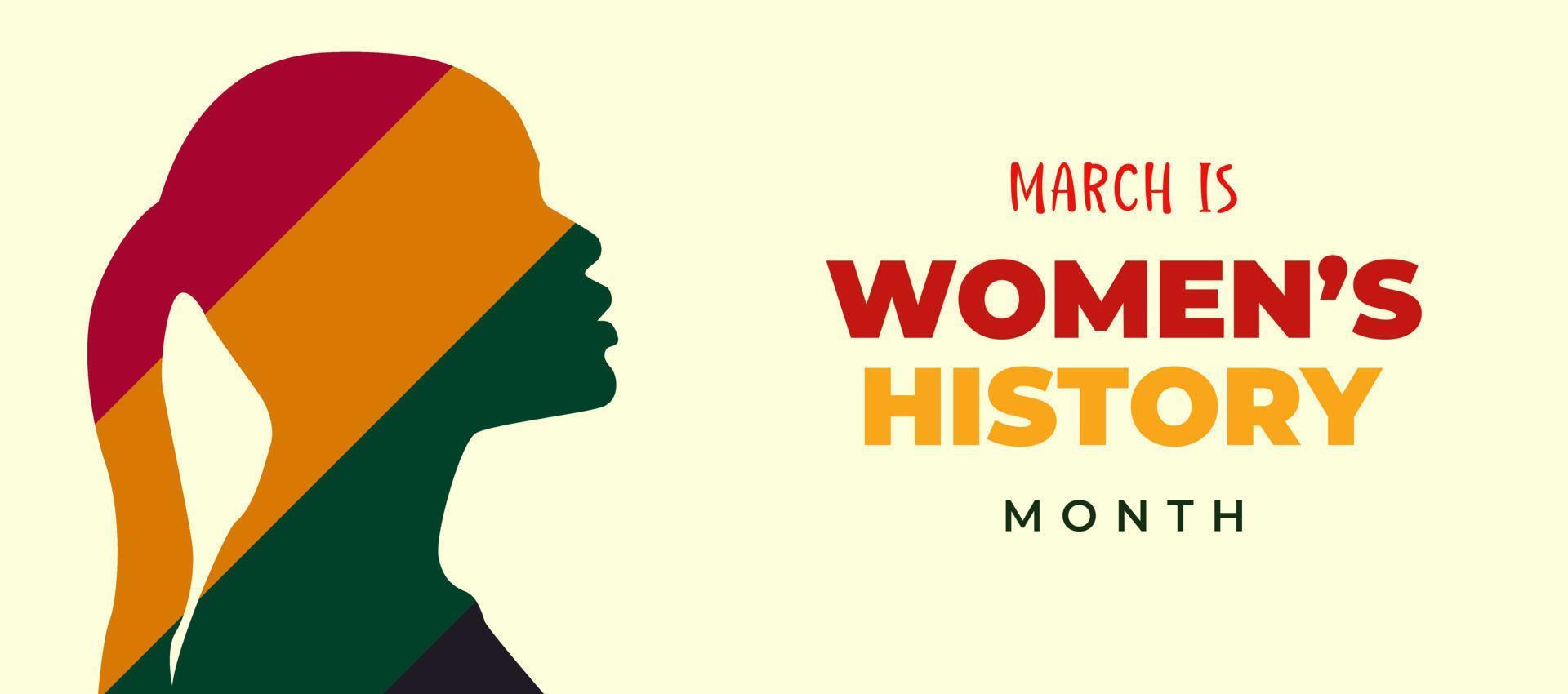 vrouwen geschiedenis maand. vrouwen dag viering achtergrond ontwerp Aan maart 8e. vector illustratie met kopiëren ruimte Oppervlakte.
