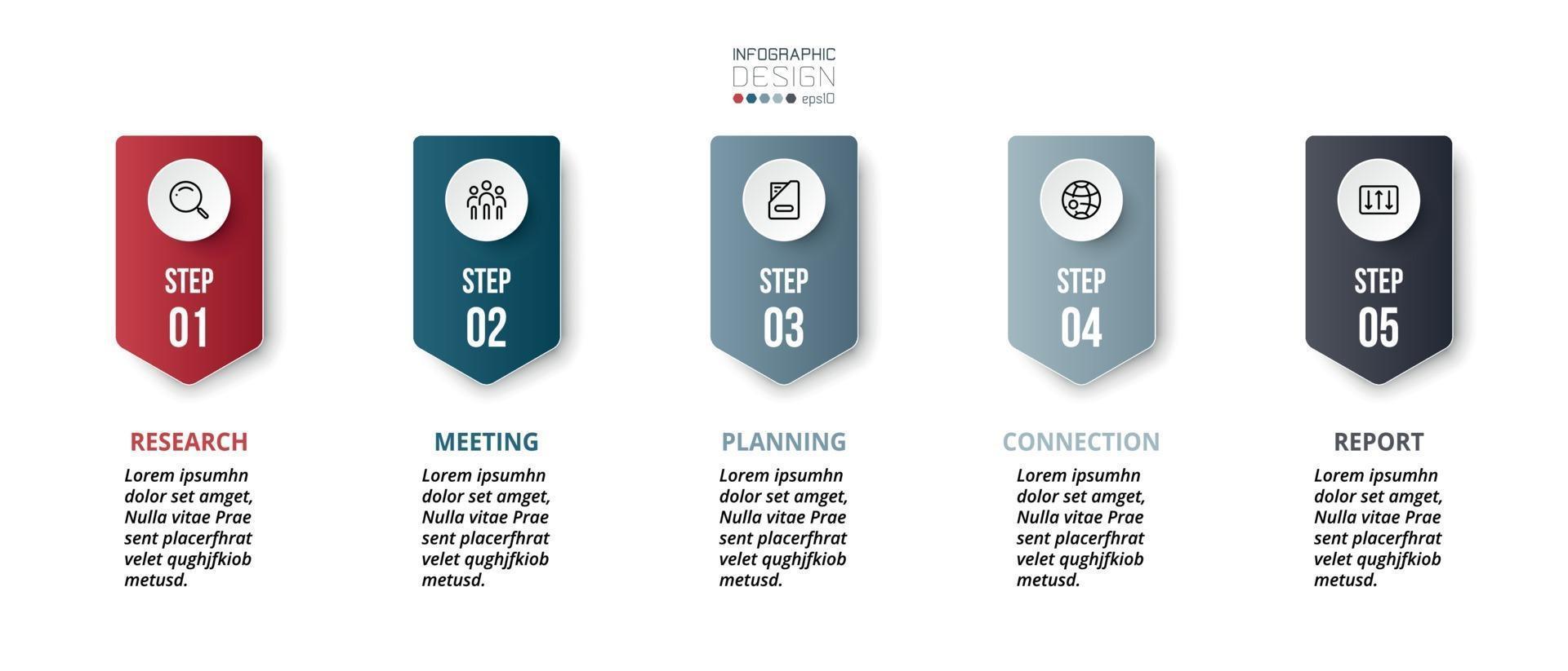 planning via 6 workflows. brengt nieuwe ideeën over bedrijven of entiteiten. vector