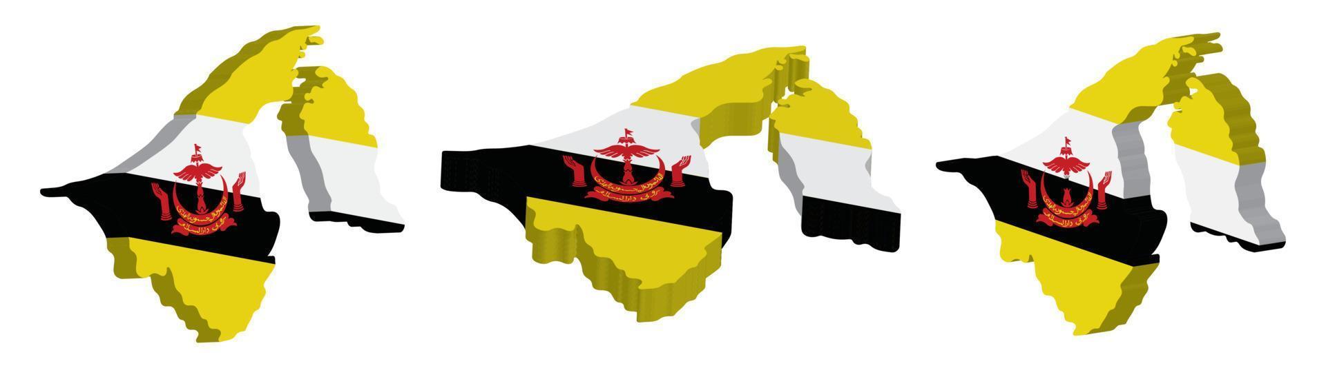 realistisch 3d kaart van Brunei vector ontwerp sjabloon