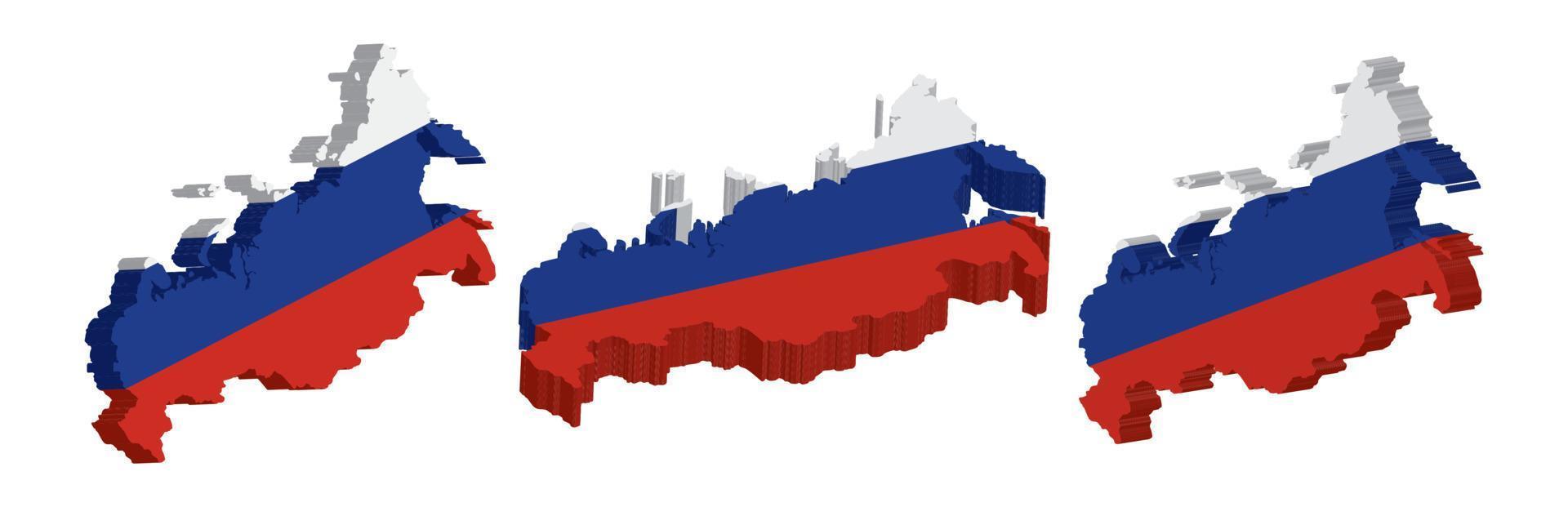 realistisch 3d kaart van Rusland vector ontwerp sjabloon