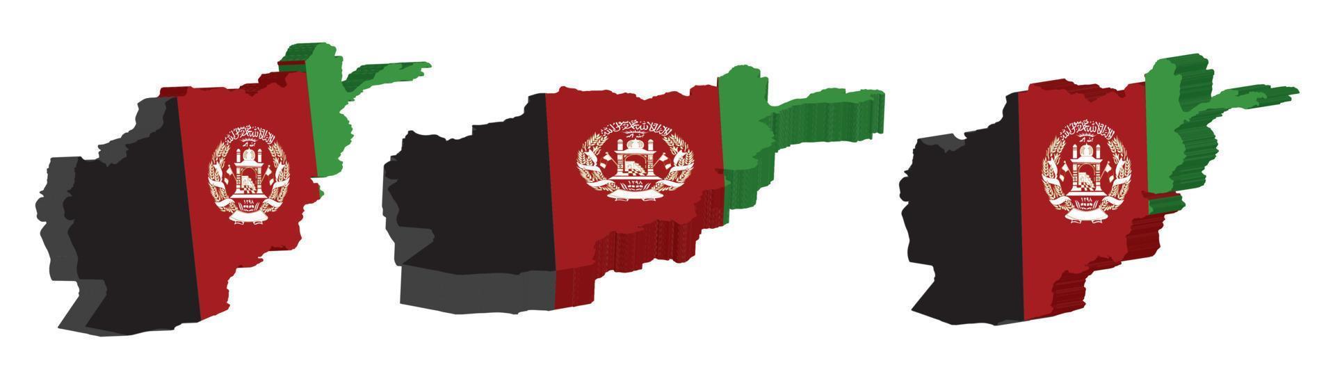 realistisch 3d kaart van afghanistan vector ontwerp sjabloon