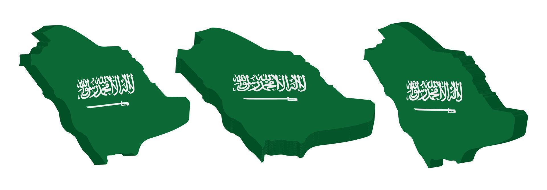 realistisch 3d kaart van saudi Arabië vector ontwerp sjabloon