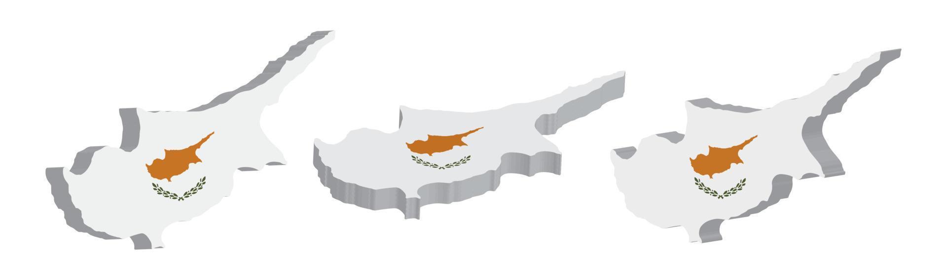 realistisch 3d kaart van Cyprus vector ontwerp sjabloon