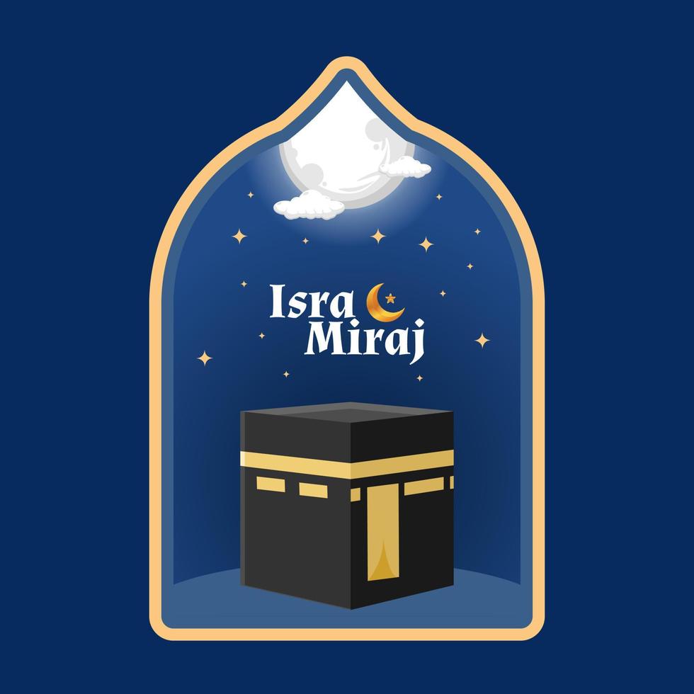 illustratie van kaaba isra miraj reis vector ontwerp