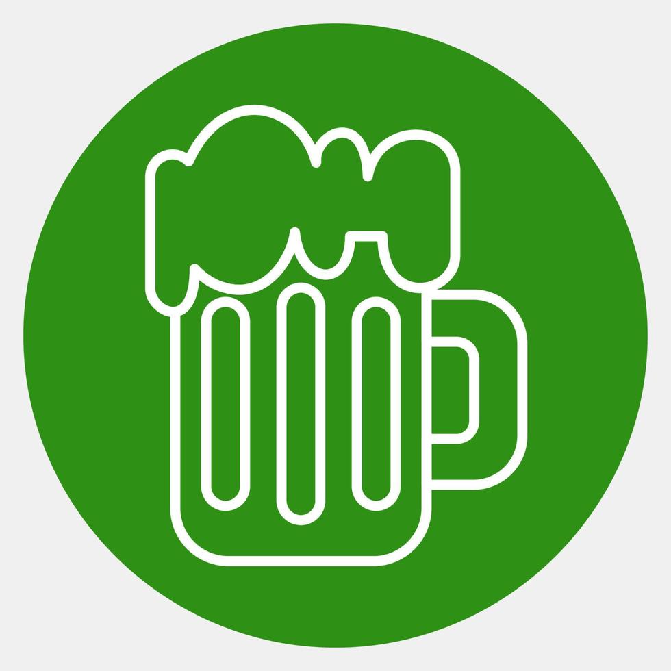 icoon bier. st. Patrick dag viering elementen. pictogrammen in groen stijl. mooi zo voor afdrukken, affiches, logo, partij decoratie, groet kaart, enz. vector