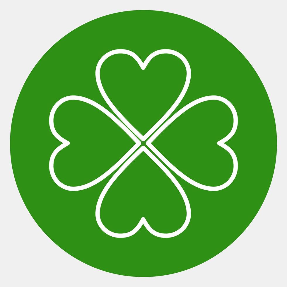 icoon vier blad Klaver. st. Patrick dag viering elementen. pictogrammen in groen stijl. mooi zo voor afdrukken, affiches, logo, partij decoratie, groet kaart, enz. vector