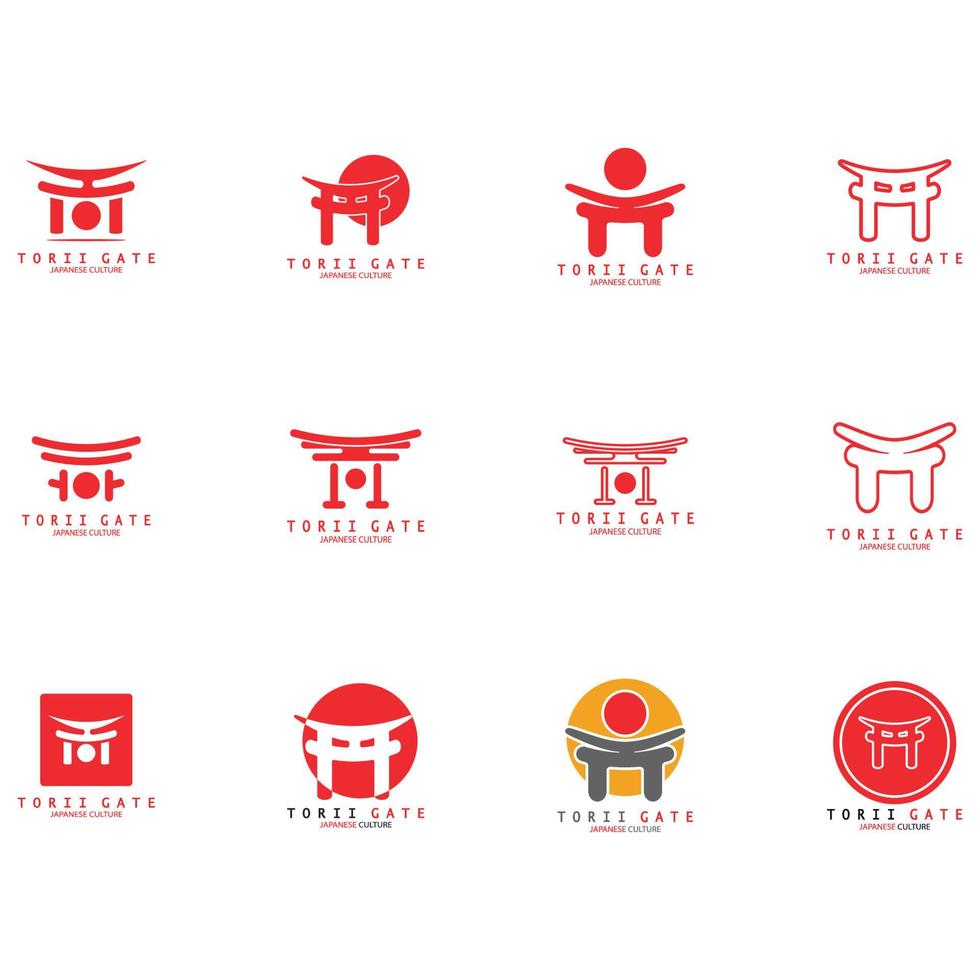 torii poort Japans traditioneel cultuur gemakkelijk logo illustratie icoon met esthetisch minimalistische vector concept