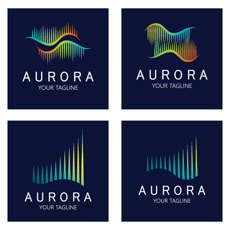 Aurora logo ontwerp icoon illustratie vector sjabloon