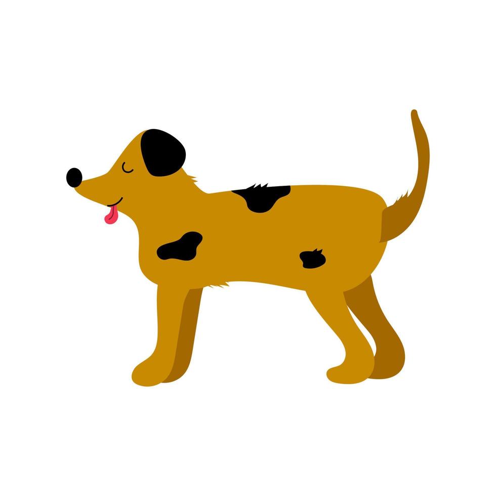 vector illustratie van een schattig hond. rood hond. vlak hond.