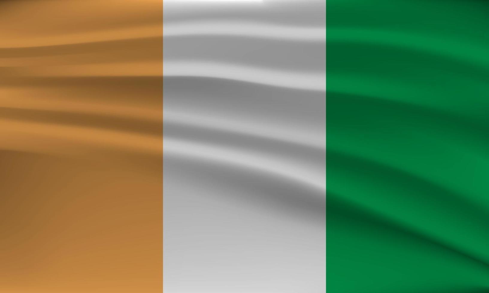 vlag van cote d ivoor, met een golvend effect ten gevolge naar de wind. vector