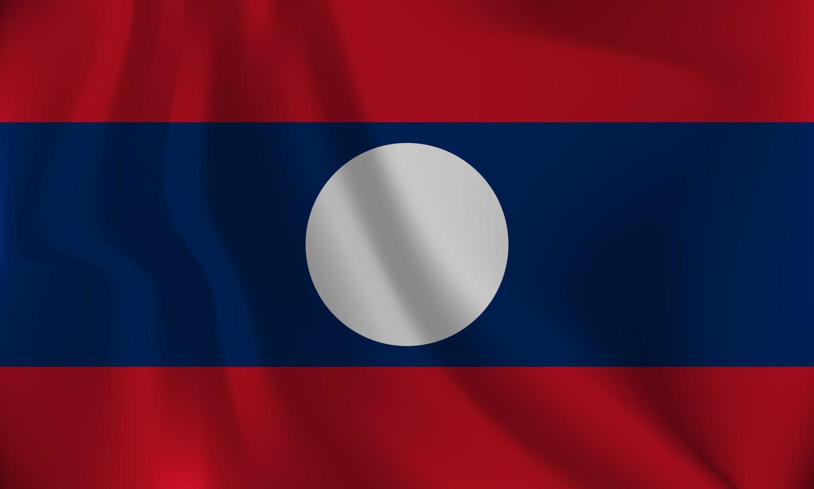 vlag van Laos, met een golvend effect ten gevolge naar de wind. vector