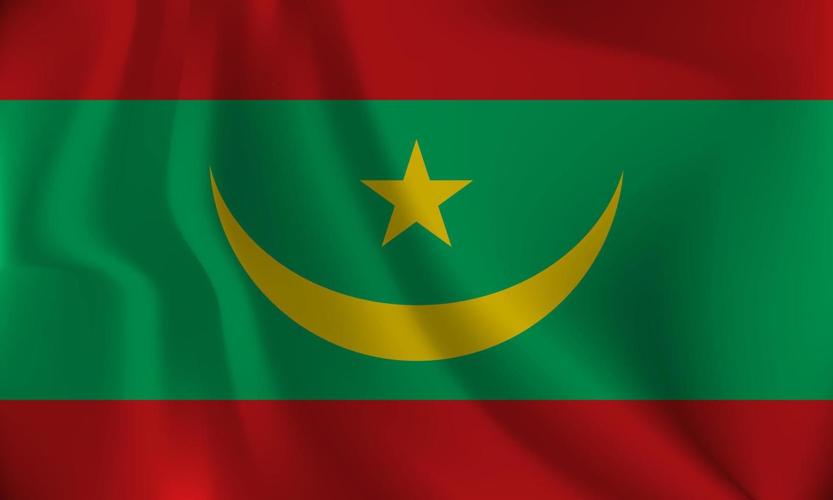 vlag van Mauritanië, met een golvend effect ten gevolge naar de wind. vector