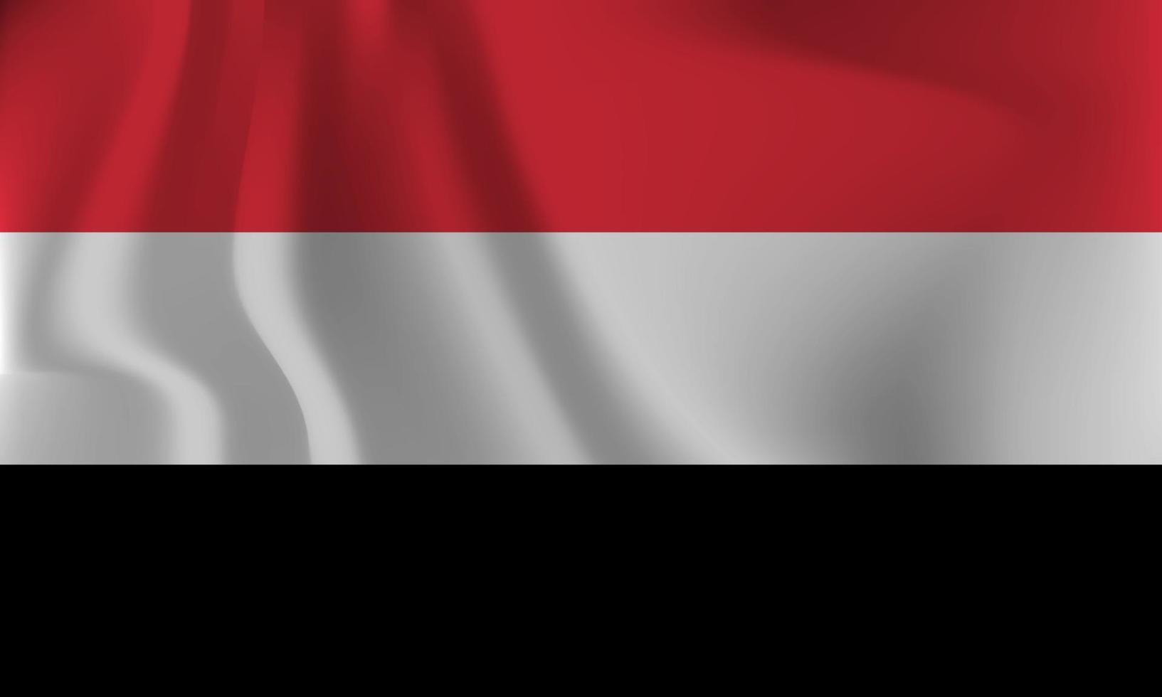 vlag van Jemen, met een golvend effect ten gevolge naar de wind. vector