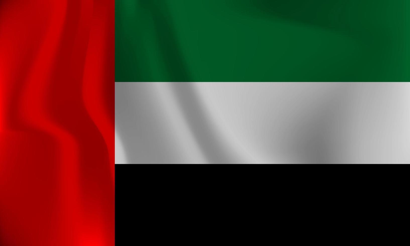 vlag van Verenigde Arabisch emiraten, met een golvend effect ten gevolge naar de wind. vector