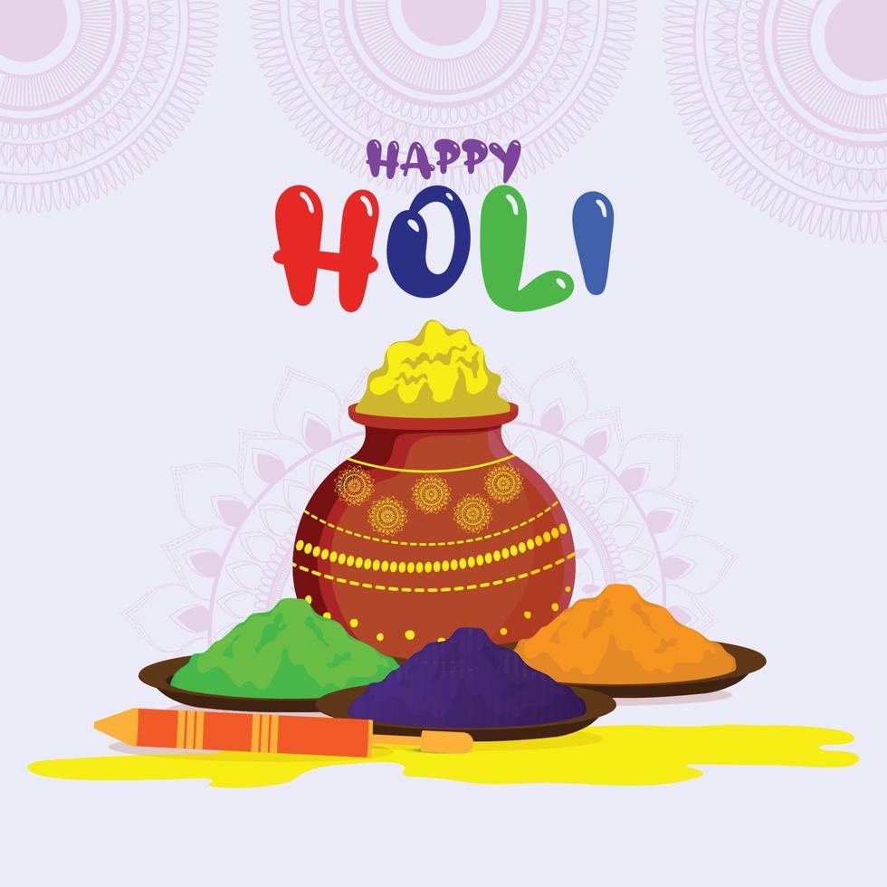 platte ontwerp holi Indiase festival viering illustratie vector