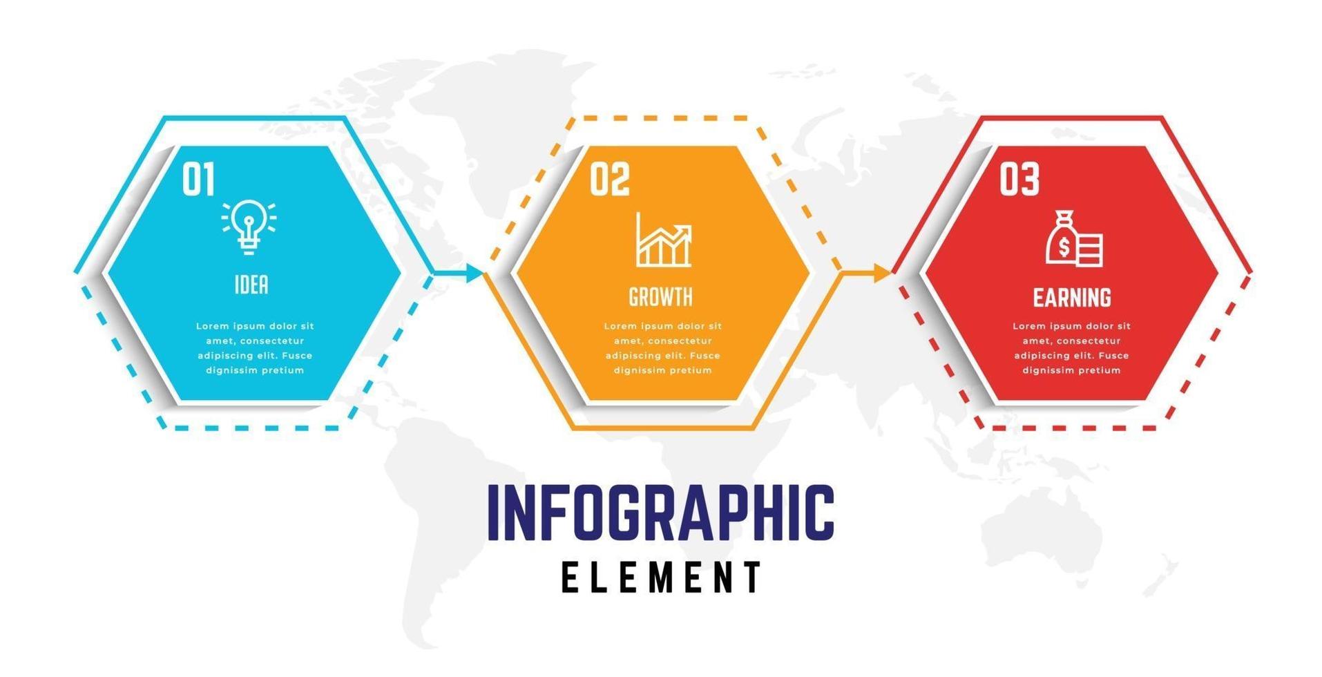 zakelijke infographic element sjabloon, stap processjabloon vector