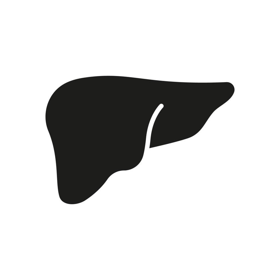 menselijk lever silhouet icoon. hepatologie gezondheidszorg, spijsvertering behandeling symbool. lever ziekte icoon. anatomie van intern lever orgaan glyph pictogram. geïsoleerd vector illustratie.