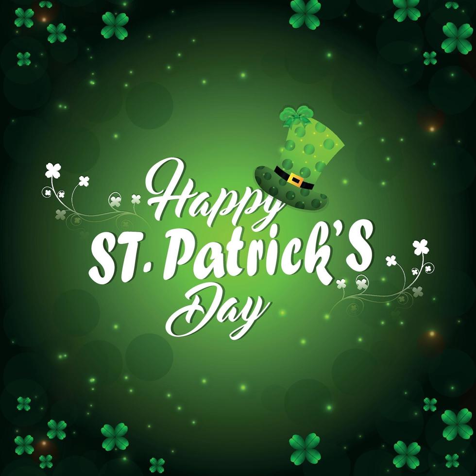 st. patrick's day-hoed en klavers vector