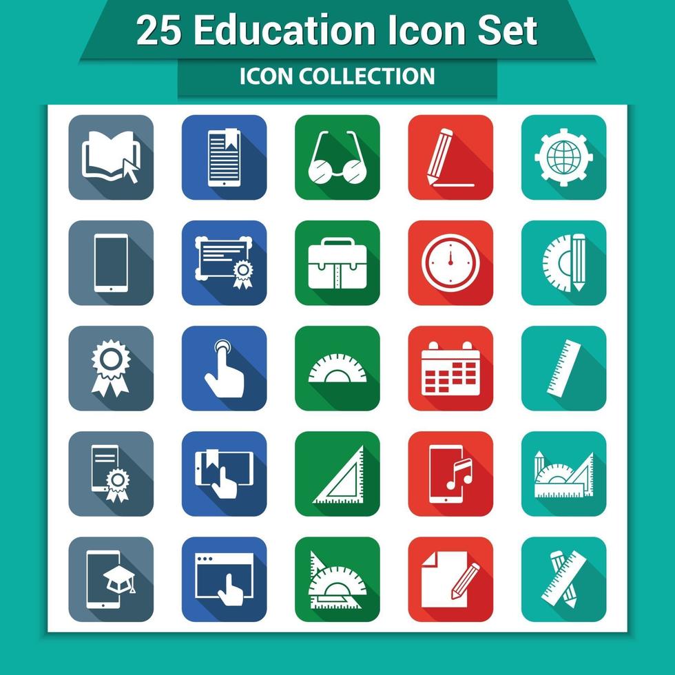 onderwijs icon set vector