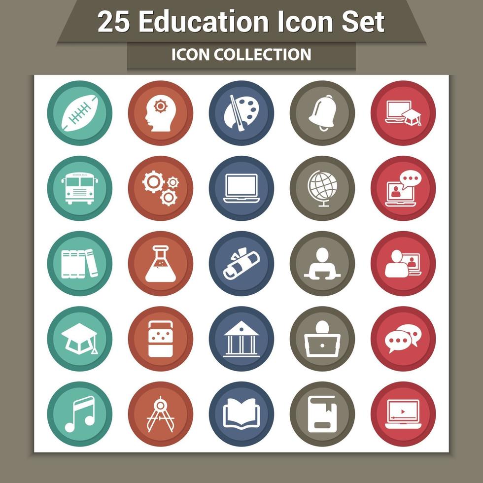 onderwijs icon set vector