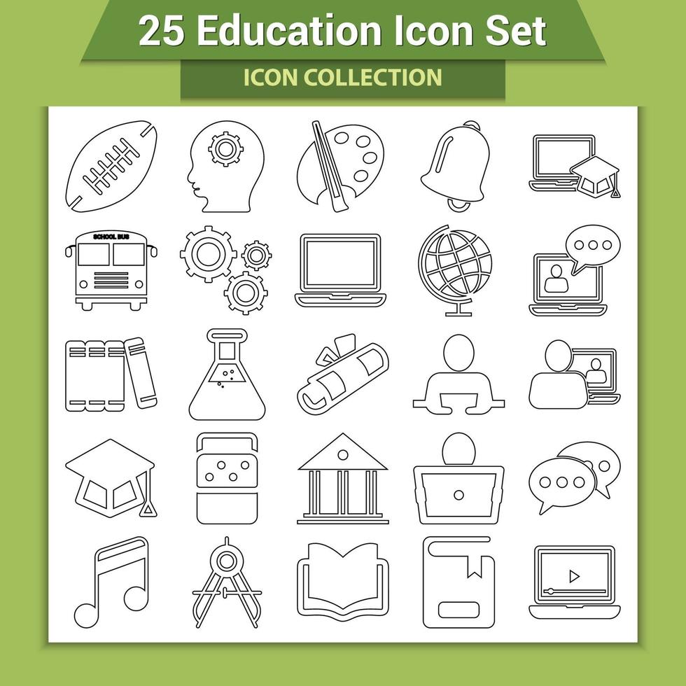 onderwijs icon set vector