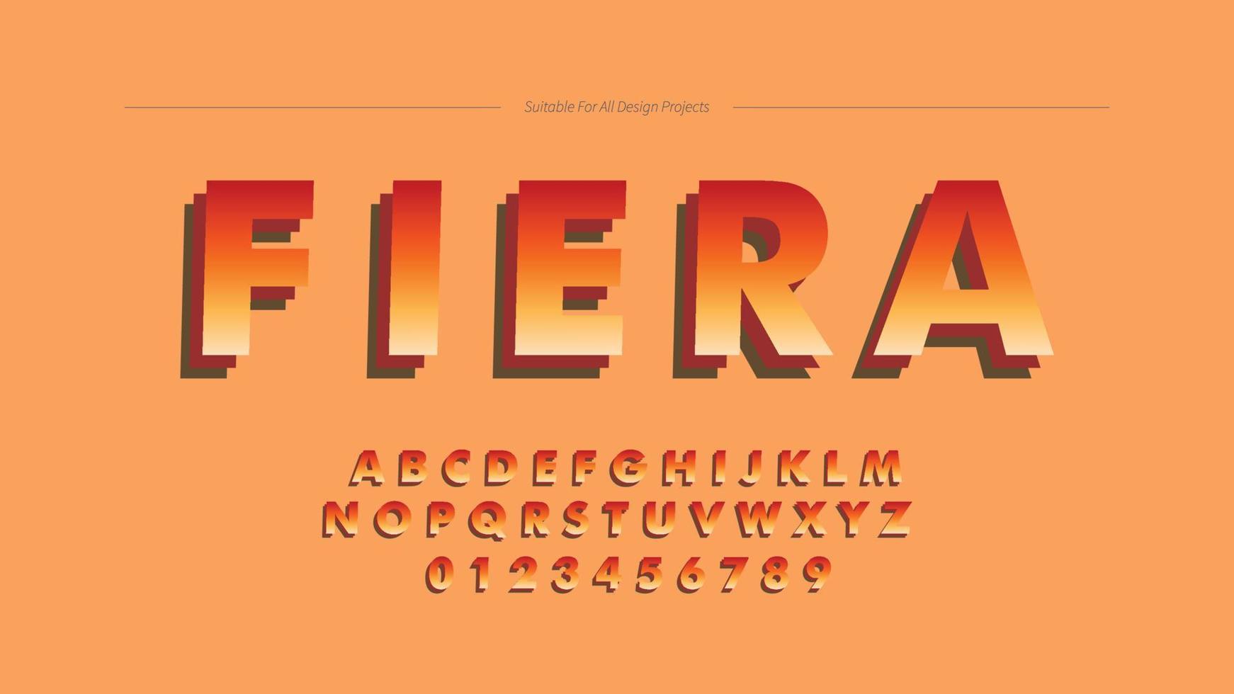 brand rood heet abstract helling tekst effect lettertype. schattig pastel stijl alfabet brieven vector
