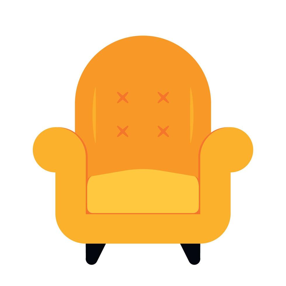 geel single sofa icoon geanimeerd vector illustratie geïsoleerd Aan wit achtergrond