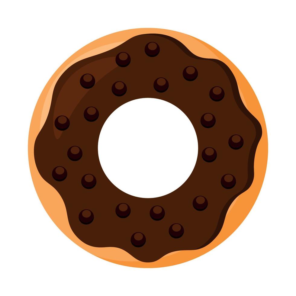 tekenfilm donut met Choco ballen in voedsel tekenfilm geanimeerd vector illustratie