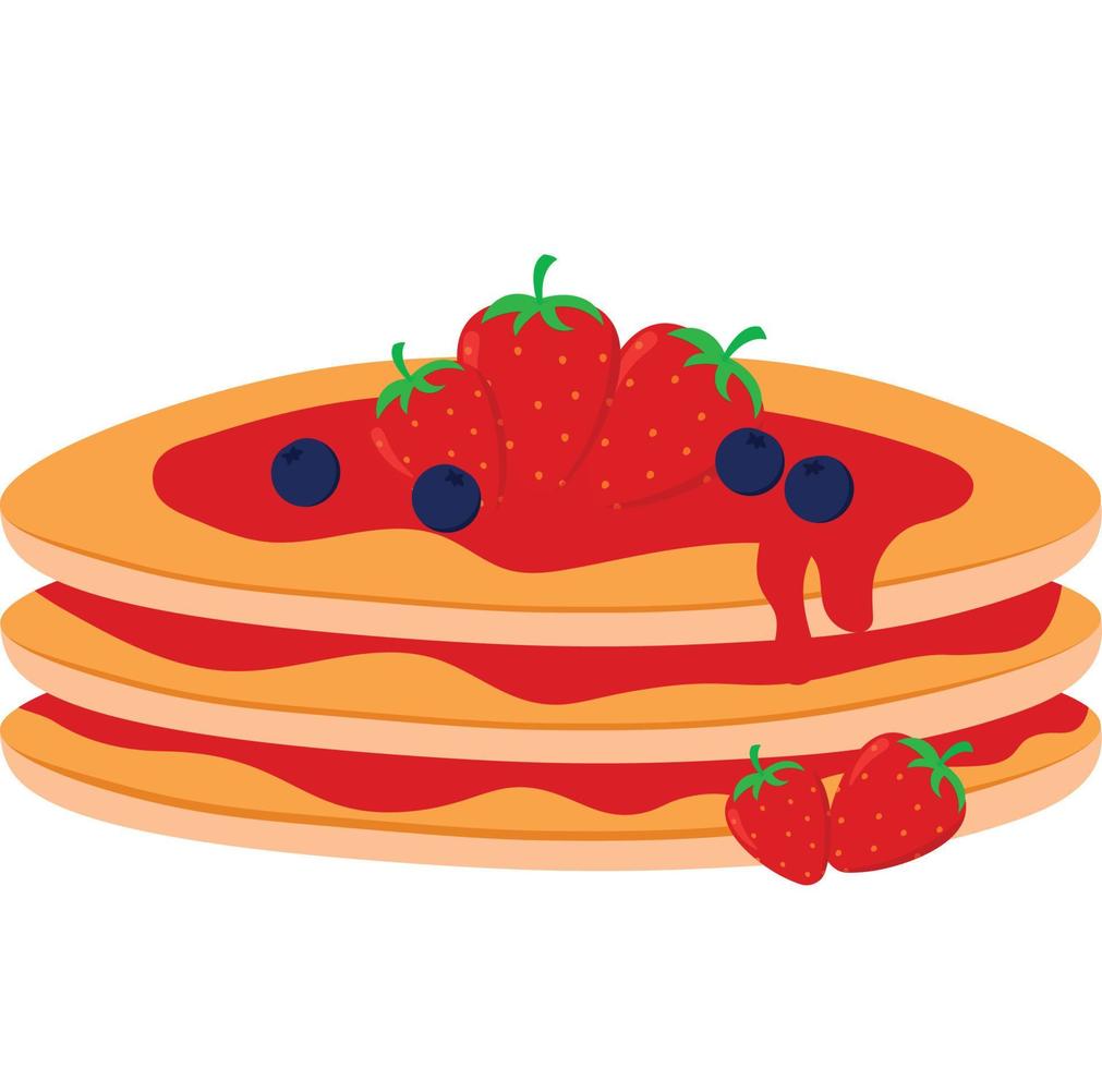 aardbei pannenkoek clip art grafisch vector illustratie voor vasten dinsdag voedsel