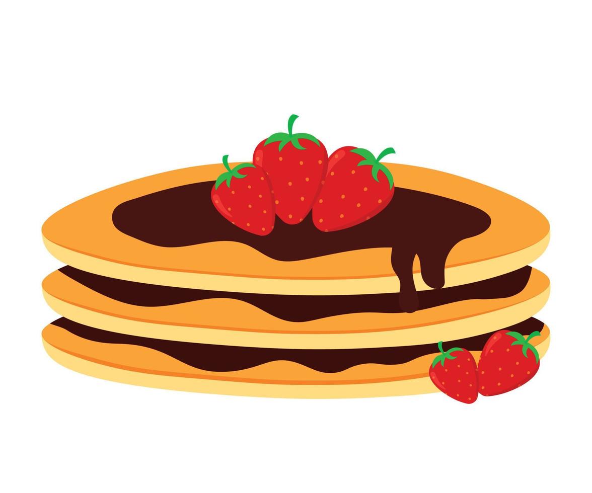 chocola pannenkoek clip art vector illustratie in schattig geanimeerd tekenfilm