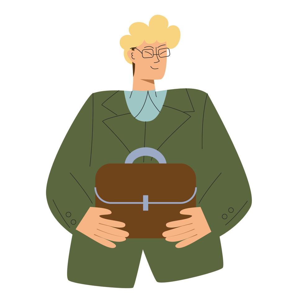 Mens Holding een tas. bedrijf persoon vector concept illustratie