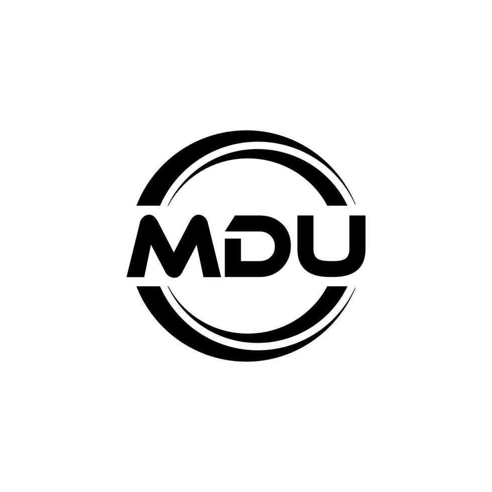 mdu brief logo ontwerp in illustratie. vector logo, schoonschrift ontwerpen voor logo, poster, uitnodiging, enz.